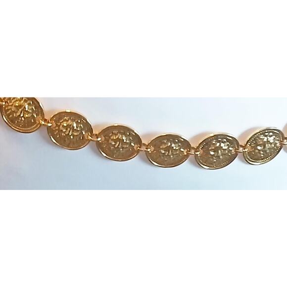Vintage 90\'s Gold Tone LION HEADS Link Chain Belt